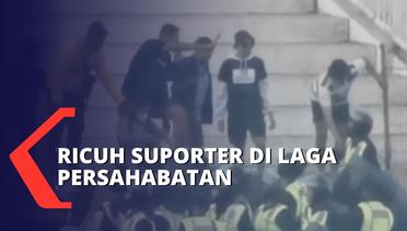 Laga Persahabatan Deltras Sidoarjo vs Gresik United Diwarnai Bentrok Antar Suporter!