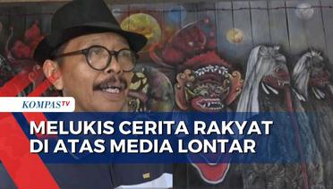 Seniman Lukis di Bali Gunakan Media Lontar untuk Melukis Cerita Rakyat