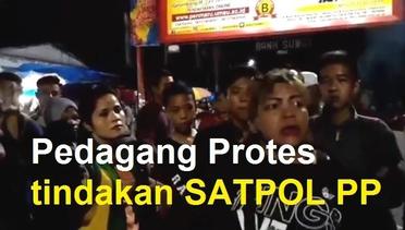 Liputan Malam - Pedagang Monza (PKL) di Jalan Sutomo dan Merdeka Protes Satpol PP Kota Siantar