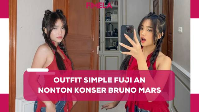 Potret Fuji An Tampil Stylish dengan Gaya Y2K saat Nonton Konser Bruno Mars di Jakarta