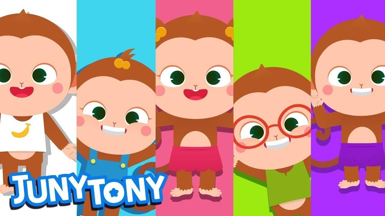 JunyTony - Nursery Rhymes for Kids - Five Little Monkeys (2022) | Vidio