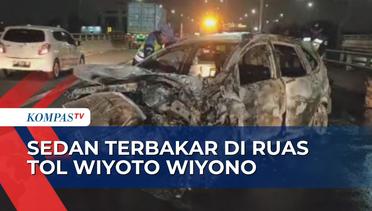 Mobil Terbakar di Tol Wiyoto Wiyono Jatinegara, Api Muncul Usai Tabrak Beton Pembatas