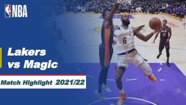 Match Highlight | Los Angeles Lakers vs Orlando Magic | NBA Regular Season 2021/22