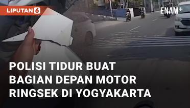 Viral Polisi Tidur Buat Bagian Depan Motor Ringsek di Yogyakarta