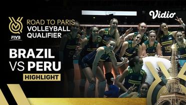 Match Highlights | Brasil vs Peru | Women's FIVB Road to Paris Volleyball Qualifier