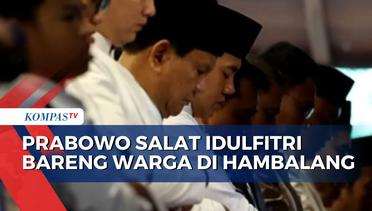 Inilah Momen Prabowo Salat Idulfitri Bareng Warga di Hambalang