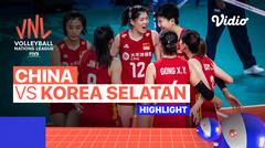 Match Highlights | China vs Korea Selatan | Women's Volleyball Nations League 2022