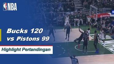 NBA I Cuplikan Pertandingan : Bucks 120 vs Pistons 99
