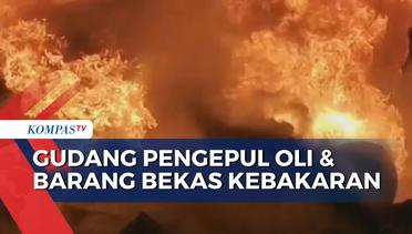 Gudang Pengepul Oli dan Barang Bekas di Tangerang Kebakaran, 8 Mobil Damkar Diterjunkan
