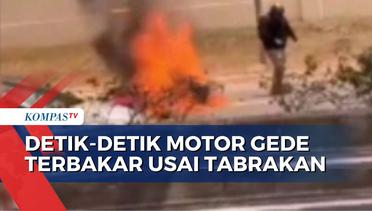 Kronologi Motor Gede Terbakar Usai Tabrakan di Tangerang