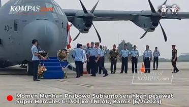 Momen Prabowo Serahkan Pesawat Super Hercules C-130J Kedua ke TNI AU