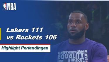NBA I Cuplikan Pertandingan :  Lakers 111 vs Rockets 106