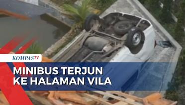 Diduga Hilang Kendali, Sebuah Minibus Terjun ke Halaman Vila di Bandung Barat, 5 Orang Terluka