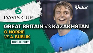 Highlights | Grup D: Great Britain vs Kazakhstan | Cameron Norrie vs Alexander Bublik | Davis Cup 2022