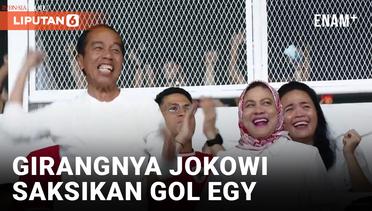 Presiden Jokowi Bereuforia Rayakan Gol Egy di Laga Indonesia VS Vietnam