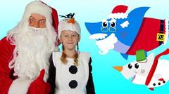Christmas Baby Shark | Santa Shark Christmas Song for Kids | Anuta Kids Channel