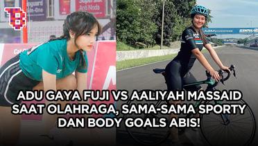 Adu gaya Fuji vs Aaliyah Massaid saat olahraga, sama-sama sporty dan body goals abis!