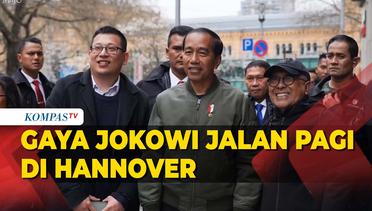 Momen Jokowi Jalan Pagi dan Sapa Warga Indonesia di Hannover