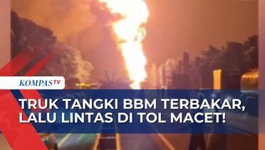 Truk Tangki BBM Terbakar di Tol Tanjung Mulia Deli Serdang, Api Membumbung Tinggi!