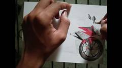 Drawing cbr | Menggambar motor Honda cbr 150R