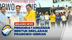Momen Pendandatangan Piagam Dukungan Prabowo-Gibran di GBK Arena