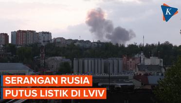 Serangan Rusia Memutus Aliran Listrik di Beberapa Bagian Kota Lviv