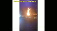 Detik-detik Motor Terbakar di Kota Cirebon