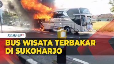 Detik-Detik Bus Wisata Terbakar di Sukoharjo, Bawa Puluhan Penumpang