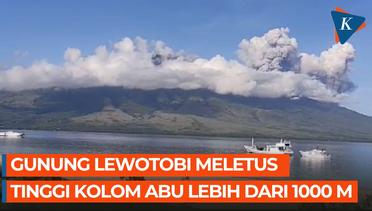 Gunung Lewotobi di Flores Meletus, Catat 38 Kali Gempa Vulkanik