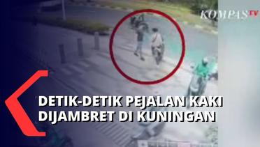 Terekam CCTV, Seorang Pejalan Kaki Dijambret oleh Pengendara Motor di Kawasan Kuningan!