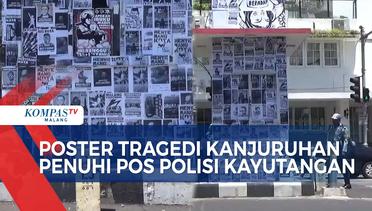 Pos Polisi di Kayutangan Malang Dipenuhi Poster Usut Tuntas Tragedi Kanjuruhan