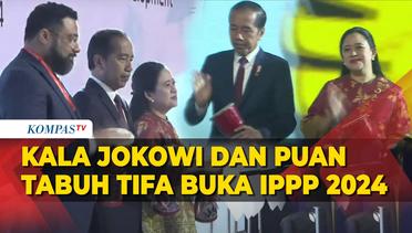 Kala Presiden Jokowi dan Ketua DPR Puan Maharani Tabuh Tifa saat Buka Sidang IPPP 2024