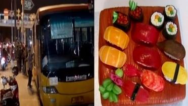 Roda Bus Transjakarta Terlepas Hingga Kue Tart Sushi