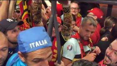 Kabar dari Prancis: Keharmonisan Fans Italia dan Belgia di Dalam Kereta