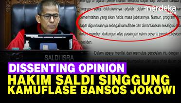 Hakim MK Saldi Bacakan 'Dissenting Opinion', Bansos Bisa Jadi Kamuflase Presiden Jokowi