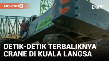 Ngeri! Crane Terbalik di Jembatan Dekat Pelabuhan Kuala Langsa