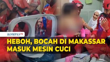 Bocah di Makassar Terjebak di Dalam Mesin Cuci, Begini Momen Detik-detik Penyelamatannya