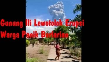 VIDEO: Detik-Detik Warga Panik dan Berlarian Akibat Erupsi Gunung Ili Lewotolok Lembata