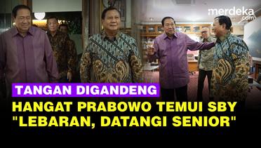 Momen Prabowo Lebaran Temui SBY di Cikeas, Tangan Digandeng 'Senior' Suasana Hangat