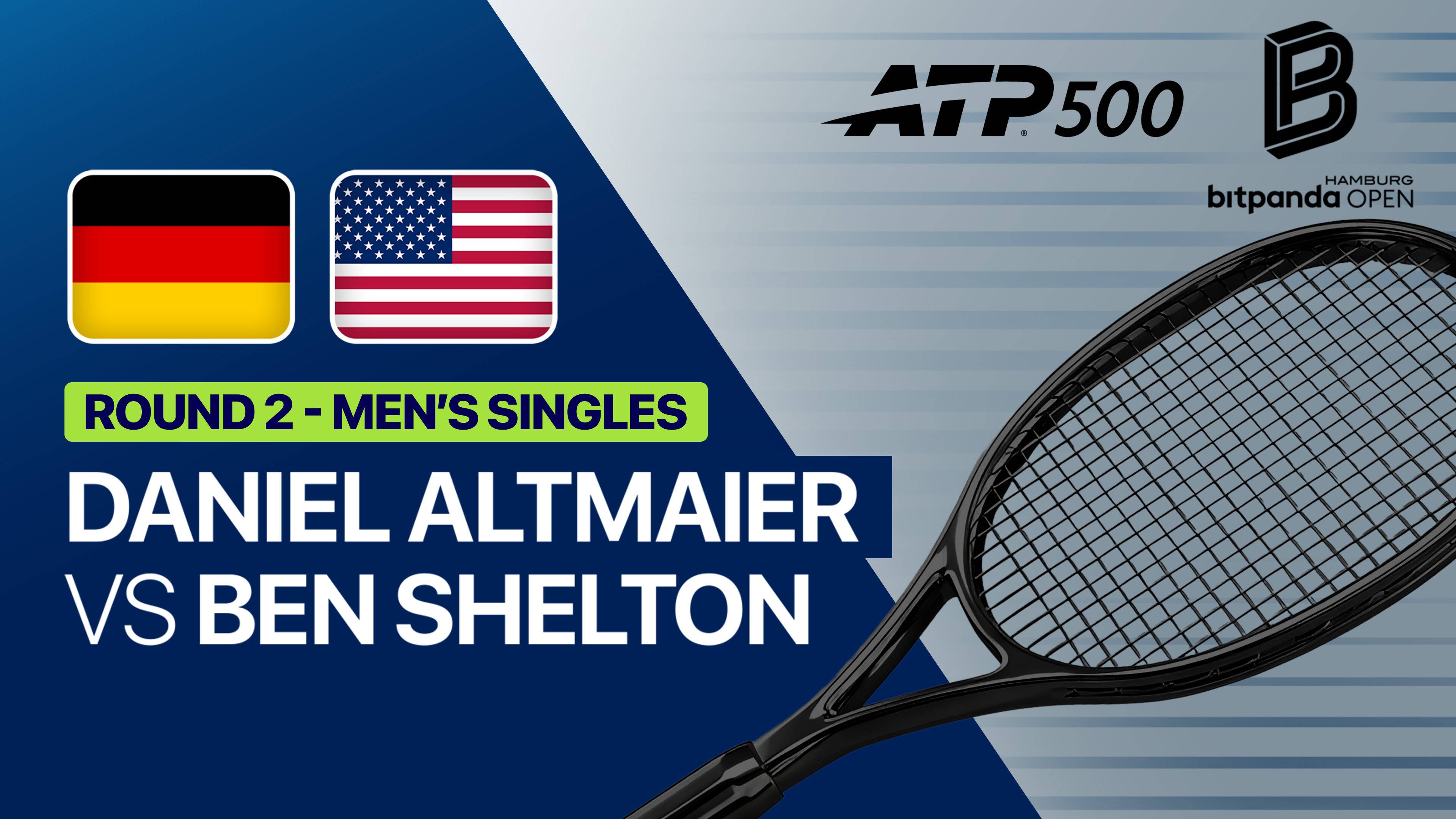 Daniel Altmaier vs Ben Shelton - Round 2 (Centre Court) | ATP 500: bitpanda Hamburg Open 2026