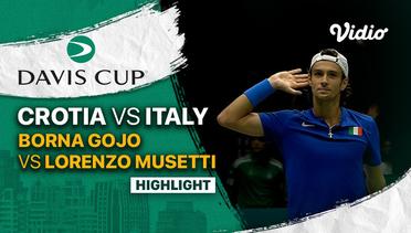 Highlights | Grup A: Croatia vs Italy | Borna Gojo vs Lorenzo Musetti | Davis Cup 2022