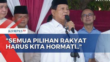 Pidato Usai Dinyatakan Menang, Prabowo: Yang Pilih 01 dan 03 Harus Dihormati