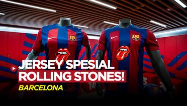 Mantul! Jelang El Clasico, Barcelona Rilis Jersey Spesial Rolling Stones untuk Hadapi Real Madrid