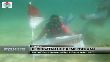 Meriahkan HUT ke-72 RI, Bhayangkari Kibarkan Merah Putih di Bawah Laut - Fokus Pagi