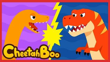 Tyrannosaurus vs. Elasmosaurus | Dinosaurs | Nursery rhymes | Kids song | #Cheetahboo