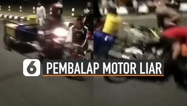 Viral Pemuda Balapan Motor Liar di Jalanan Kena Imbasnya