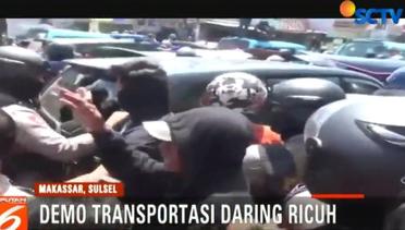 Unjuk Rasa Transportasi Online di Makassar Berlangsur Ricuh - Liputan6 Malam