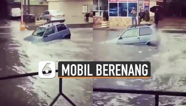 Hebat, Mobil Bisa Berenang Saat Banjir