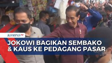 Jokowi Bagi-Bagi Kaus dan Sembako Saat Kunjungi Pasar Tradisional di Manado