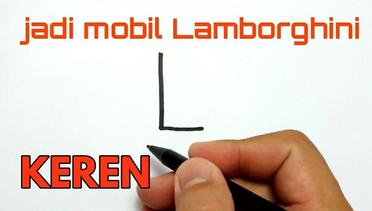LAMBORGHINI KEREN, cara menggambar huruf L menjadi Lamborghini keren banget